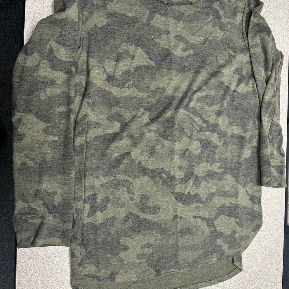 Jane and Delancey Green Camo Long Sleeve Tee